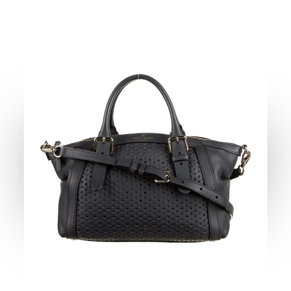 Kate Spade Mercer Isle Small Sloan Black Genuine Leather Satchel Shoulder Bag - Picture 1 of 16
